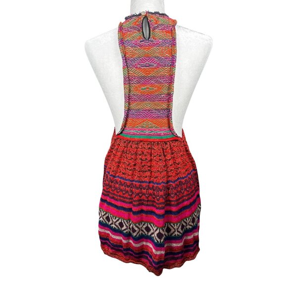 Free People Rare Hearts Knit Crochet Dress/Tunic XS Coverup Boho Hippie Beach - Picture 6 of 12